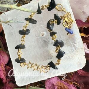 Obsidian + Gold Laminated Bracelet • Protection Stone